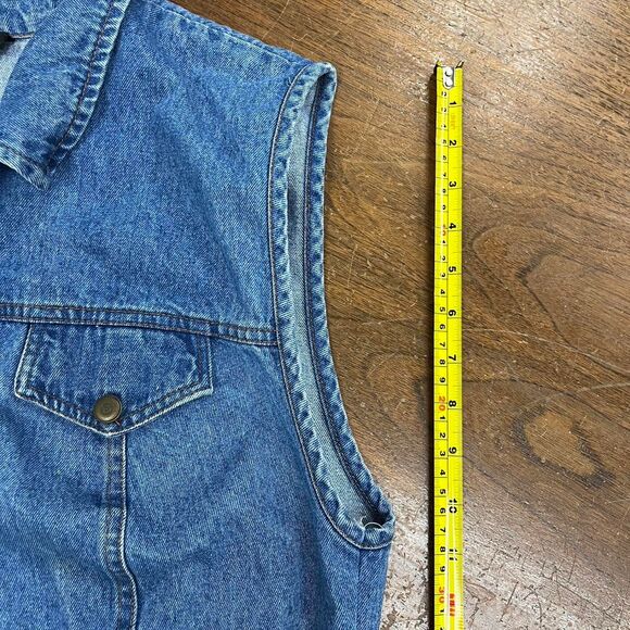 Vintage Women's Blue Jean Sleeveless Jacket Made in USA More Jazz Denim vest - Picture 7 of 7